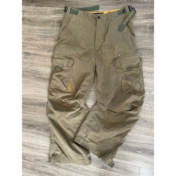 Abercrombie Fitch Pants Men M Green VTG 90s Y2K Paratrooper Baggy Cargo Wide Leg - Picture 1 of 14